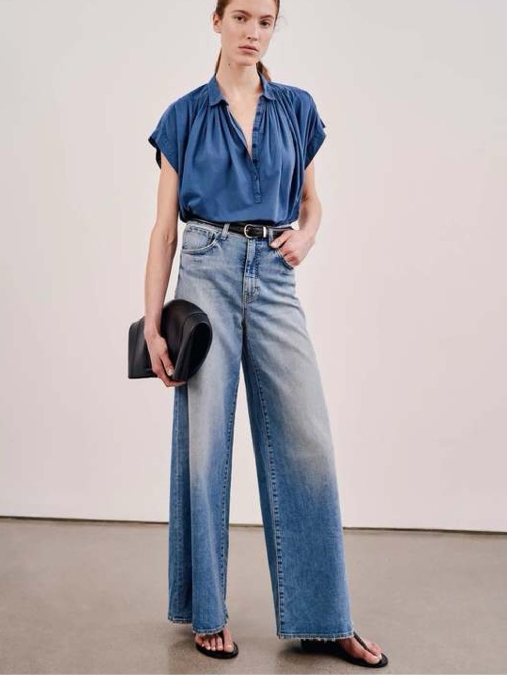Nili Lotan • Josette Wide Leg Jeans, Faded Wash